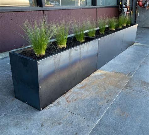 building planter boxes with metal|rectangular metal planter box.